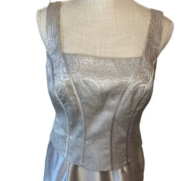 Cachet Champagne Mother of the Bride Full Length Shimmery Dress & Jacket Formal - Picture 9 of 16